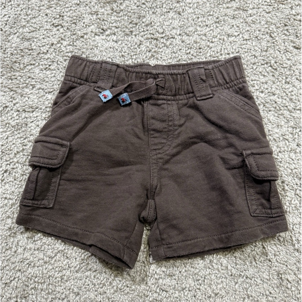 Vintage Gymboree Boys Youth Chocolate Brown Shorts‎ Tractor Truck Cargos 6-12 Mo